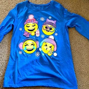 Long sleeve girls top. Size Large. Blue